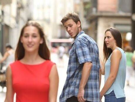 Distracted Boyfriend meme template