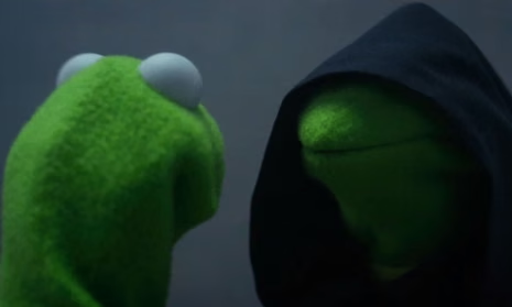Evil Kermit meme template