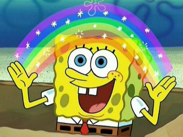 Imagination SpongeBob meme template